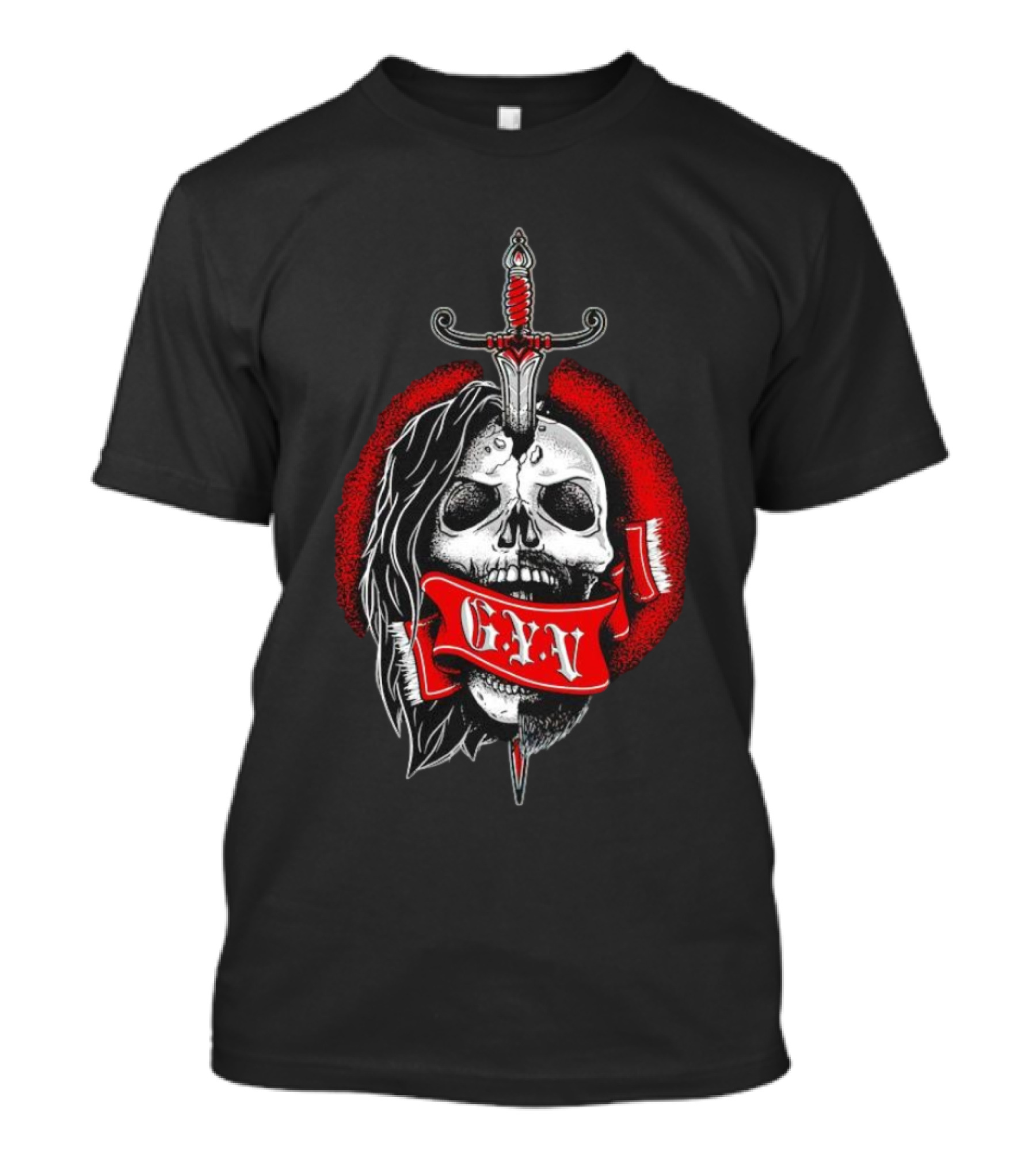 The Return Of Grizzled Young Veterans G.Y.V Skull Sword Red Banner T-Shirt
