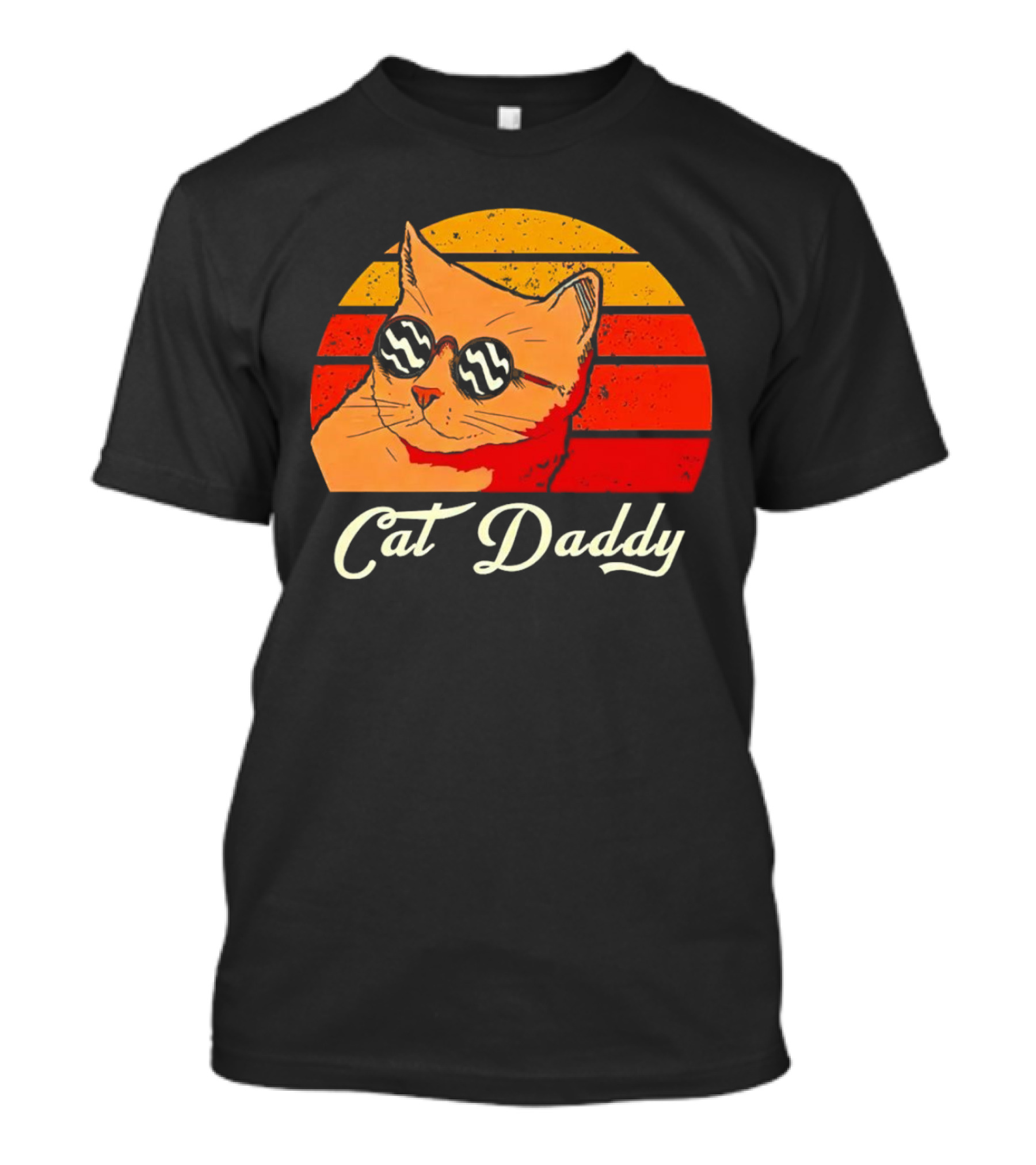 Vintage Cat Daddy Retro Sunglasses Sunburst T-Shirt