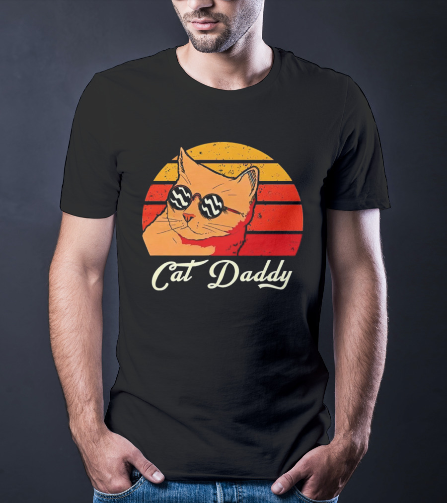 Vintage Cat Daddy Retro Sunglasses Sunburst T-Shirt