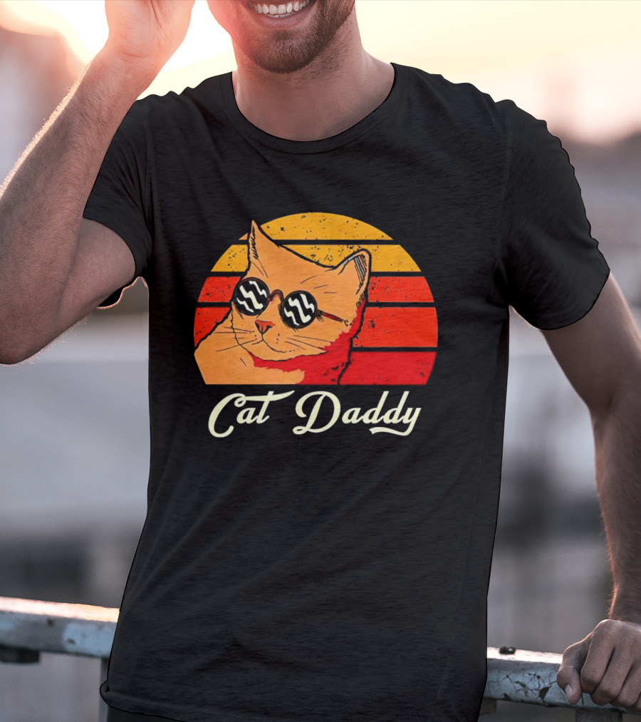 Vintage Cat Daddy Retro Sunglasses Sunburst T-Shirt