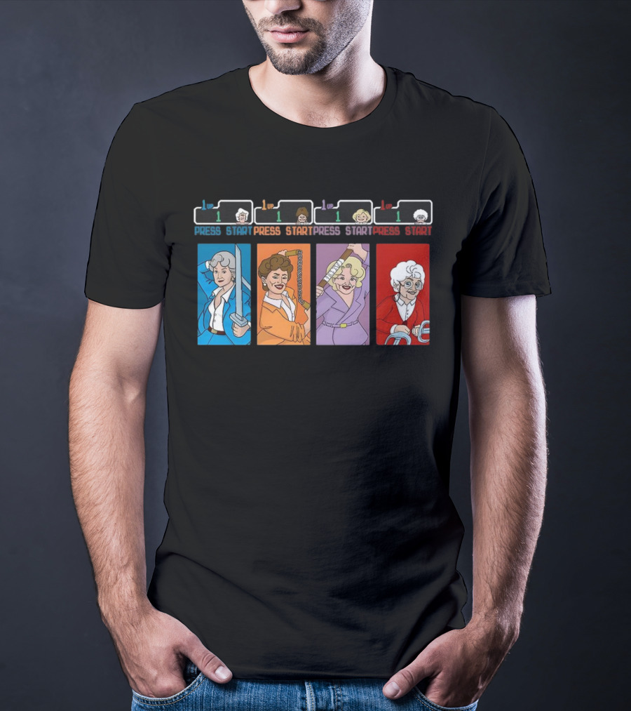 Golden Girls X Ninja Press Start Game 1up 1up 1up 1up T-Shirt