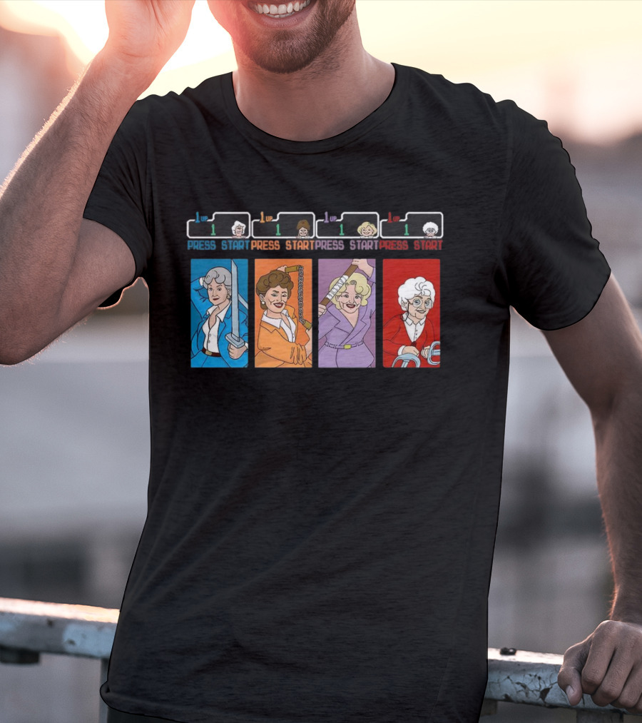 Golden Girls X Ninja Press Start Game 1up 1up 1up 1up T-Shirt