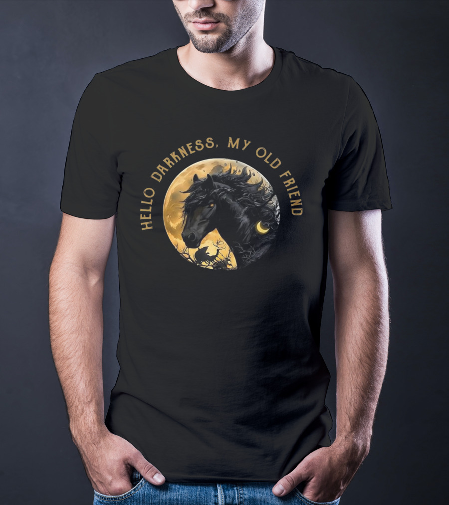 Hello Darkness My Old Friend Moon Horse T-Shirt