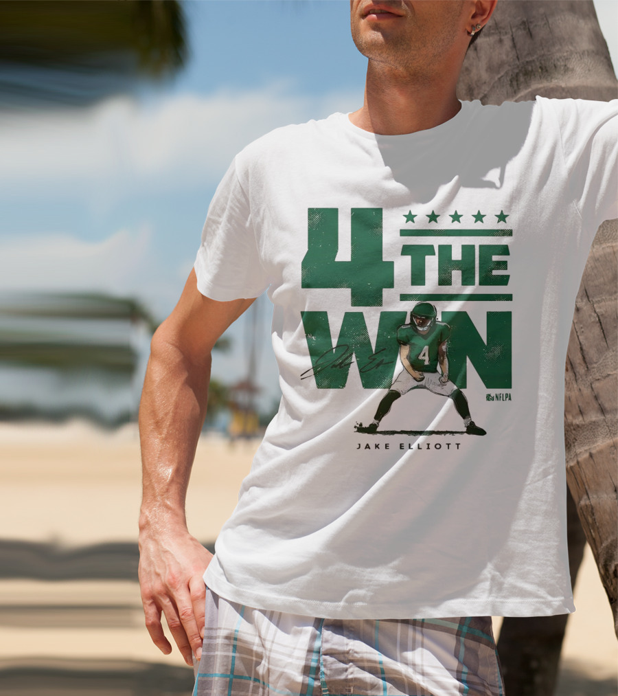 4 The Win Jake Elliott Football Player 4 Win G Signature T-Shirt