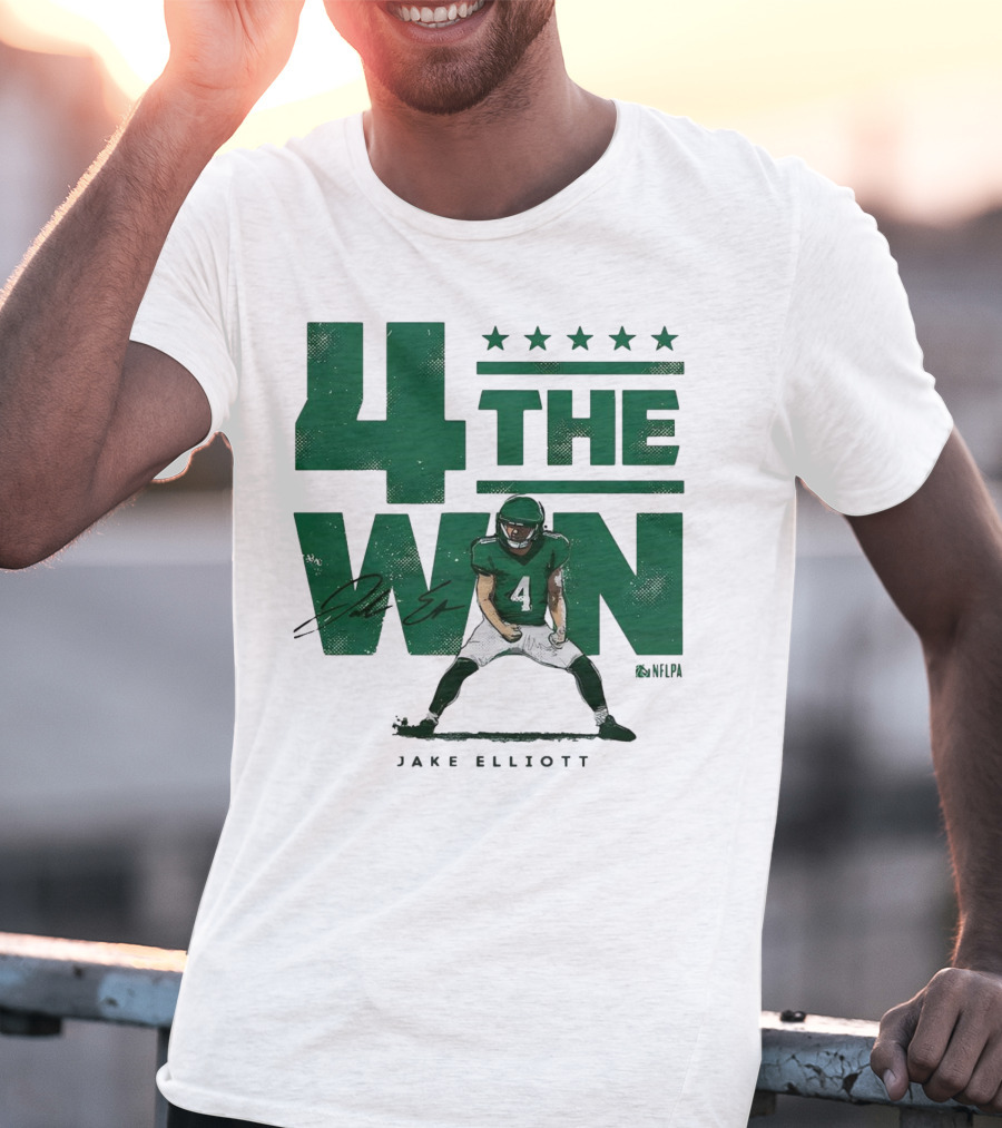 4 The Win Jake Elliott Football Player 4 Win G Signature T-Shirt