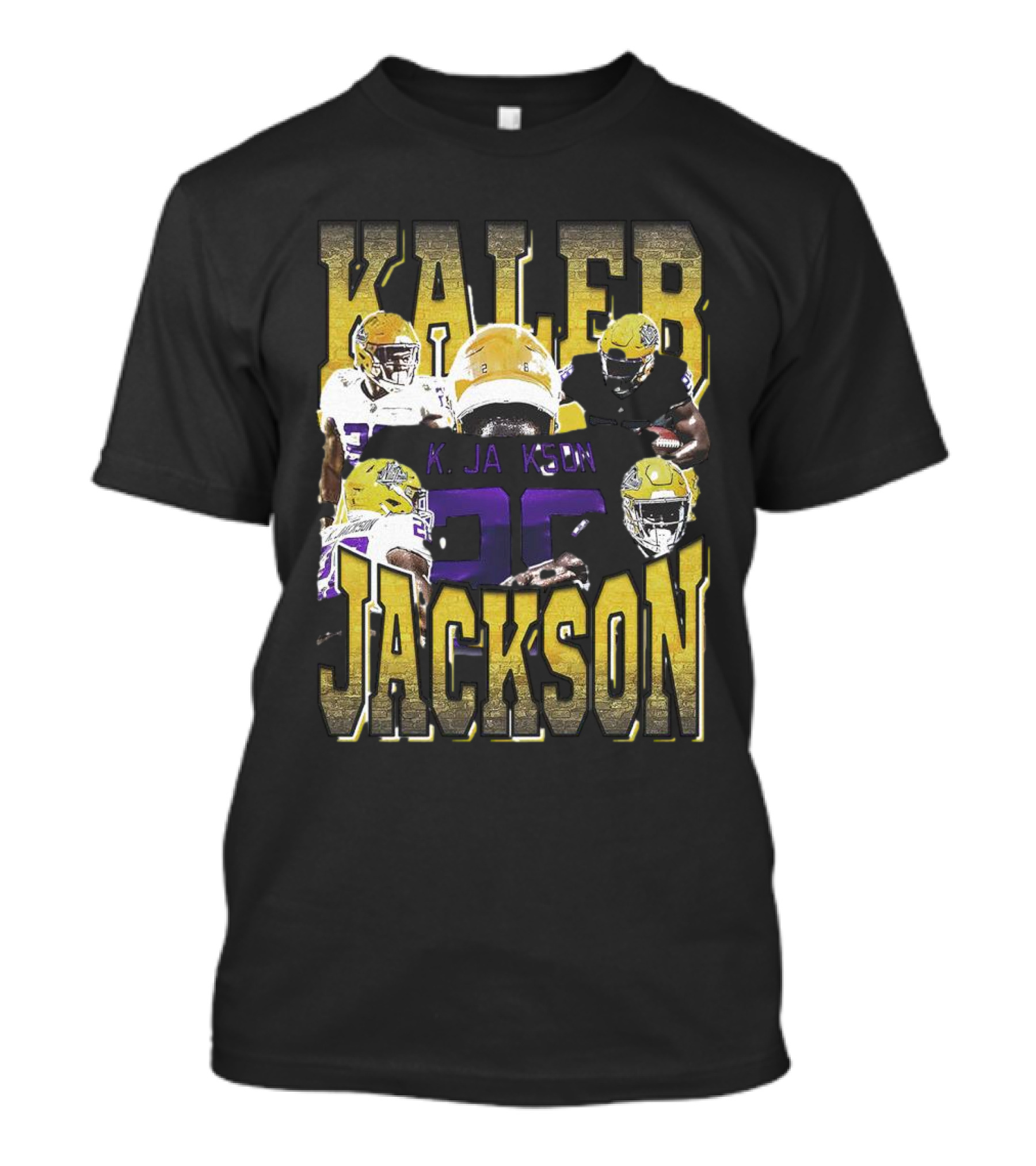 Kaleb Jackson LSU Tigers Football Vintage Retro Athlete Collage T-Shirt