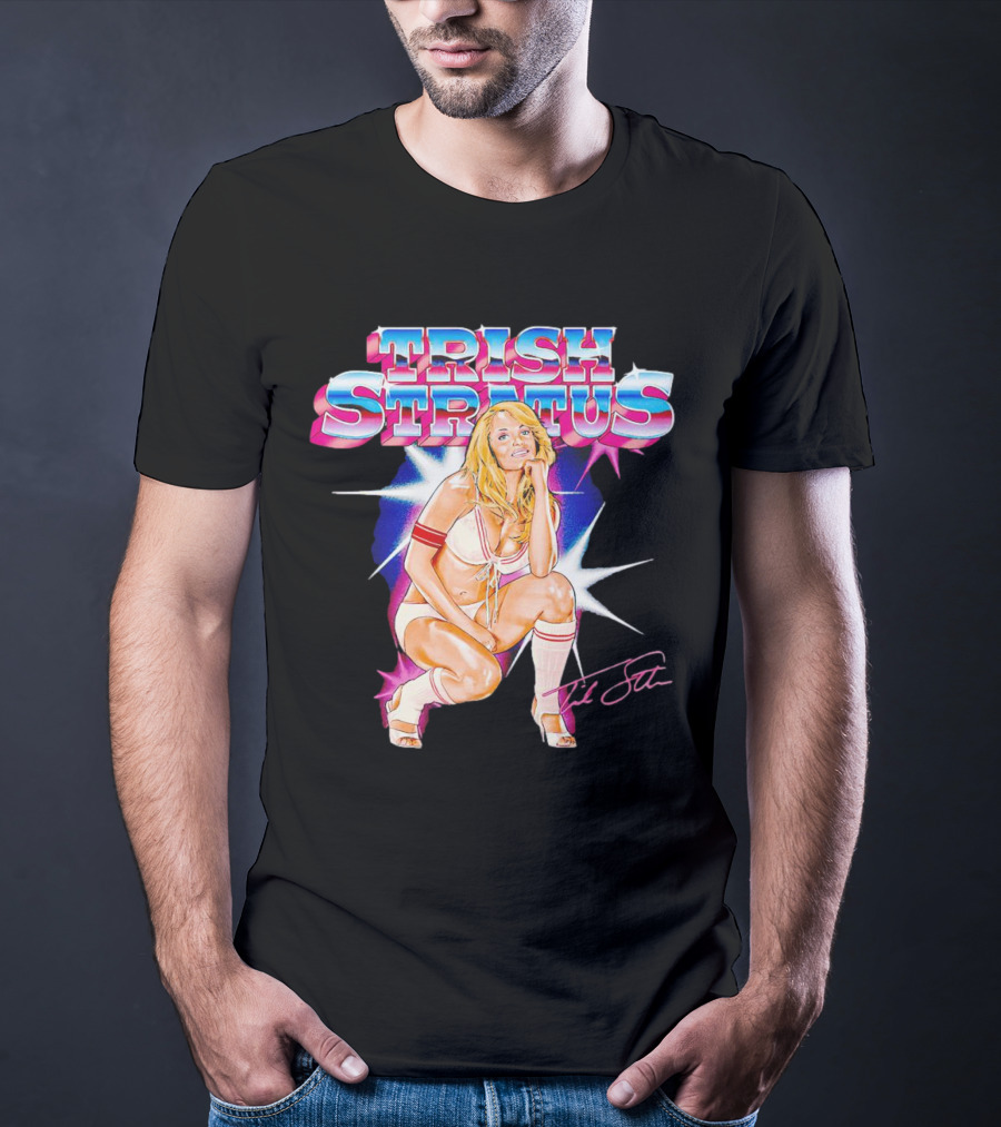 Trish Stratus Retro Wrestling Nostalgia Signed T-Shirt