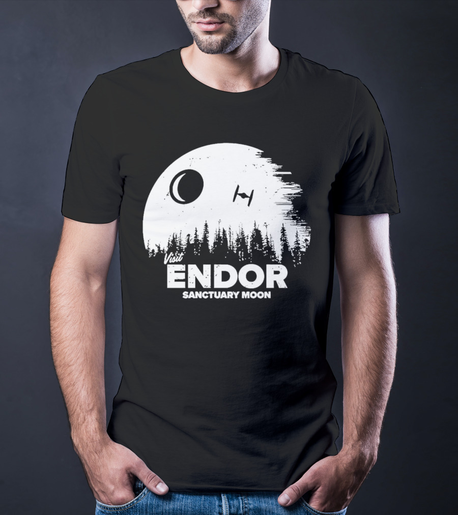 Visit Endor Sanctuary Moon Forest And Spaceship Scene T-Shirt