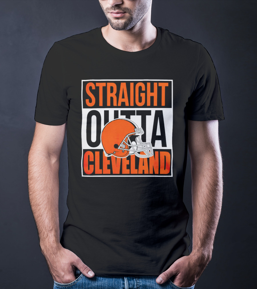 Cleveland Browns Straight Outta Cleveland Helmet T-Shirt