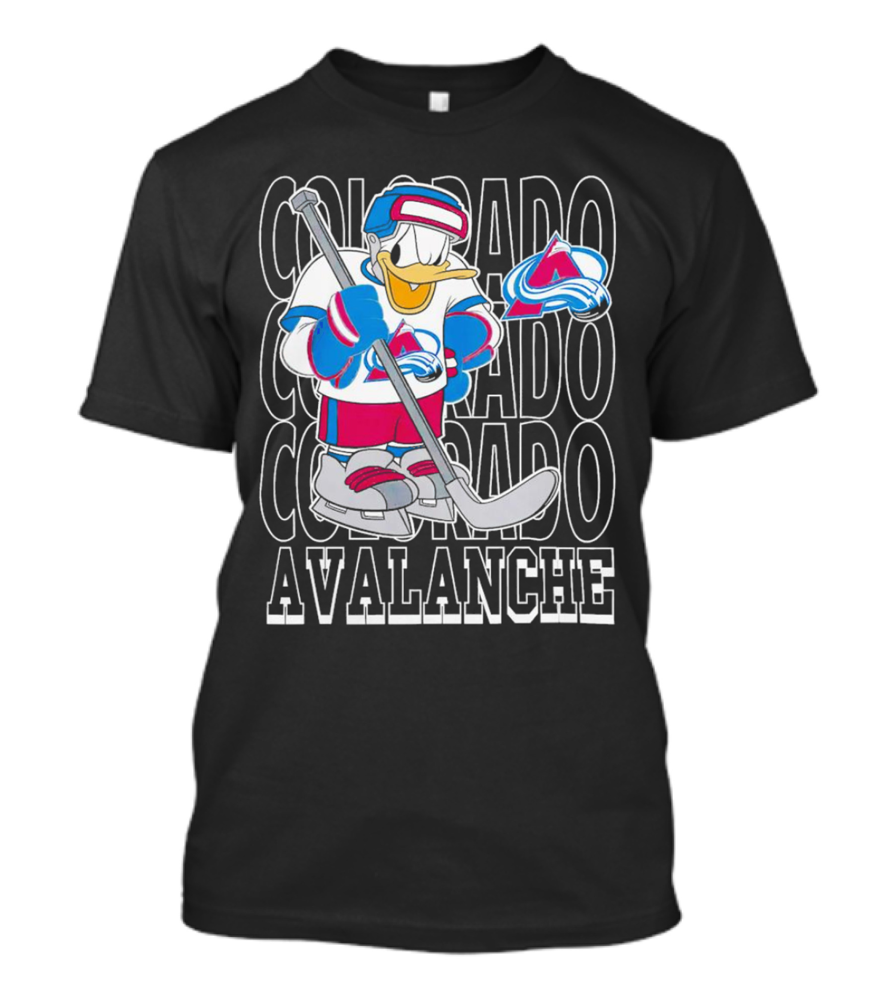 Colorado Avalanche Disney Donald Duck Hockey Team Burgundy T-Shirt