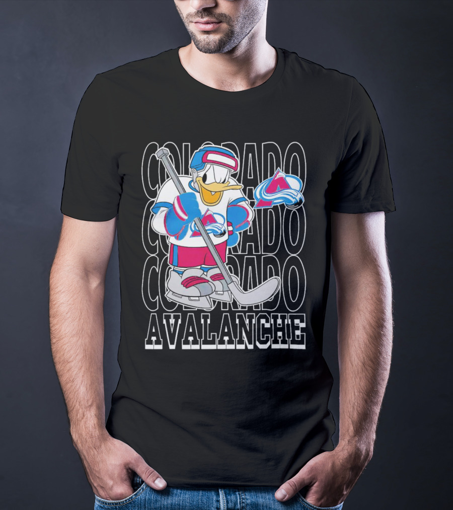 Colorado Avalanche Disney Donald Duck Hockey Team Burgundy T-Shirt