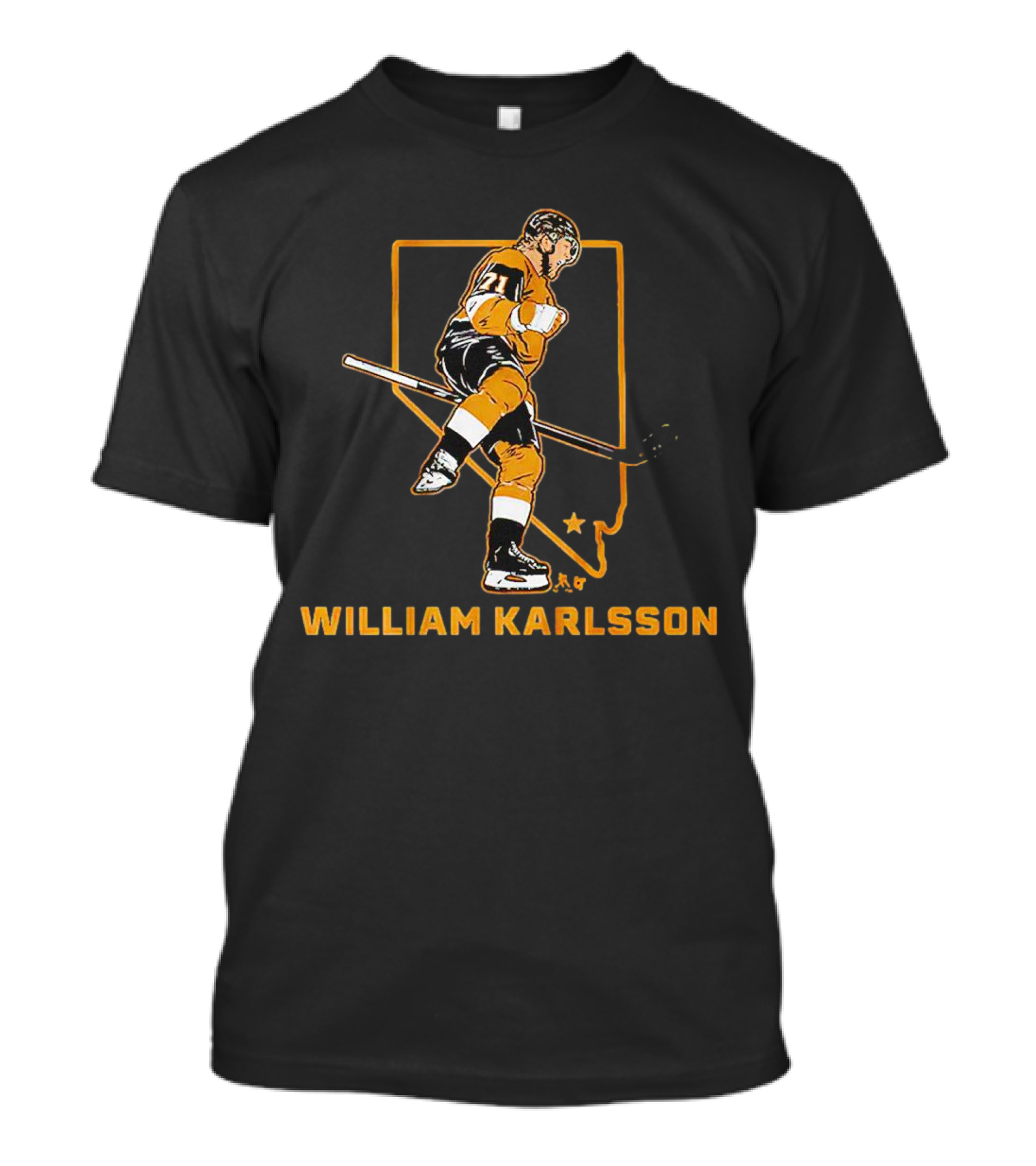 William Karlsson Nevada Outline Star Figure Vegas Golden Knights T-Shirt