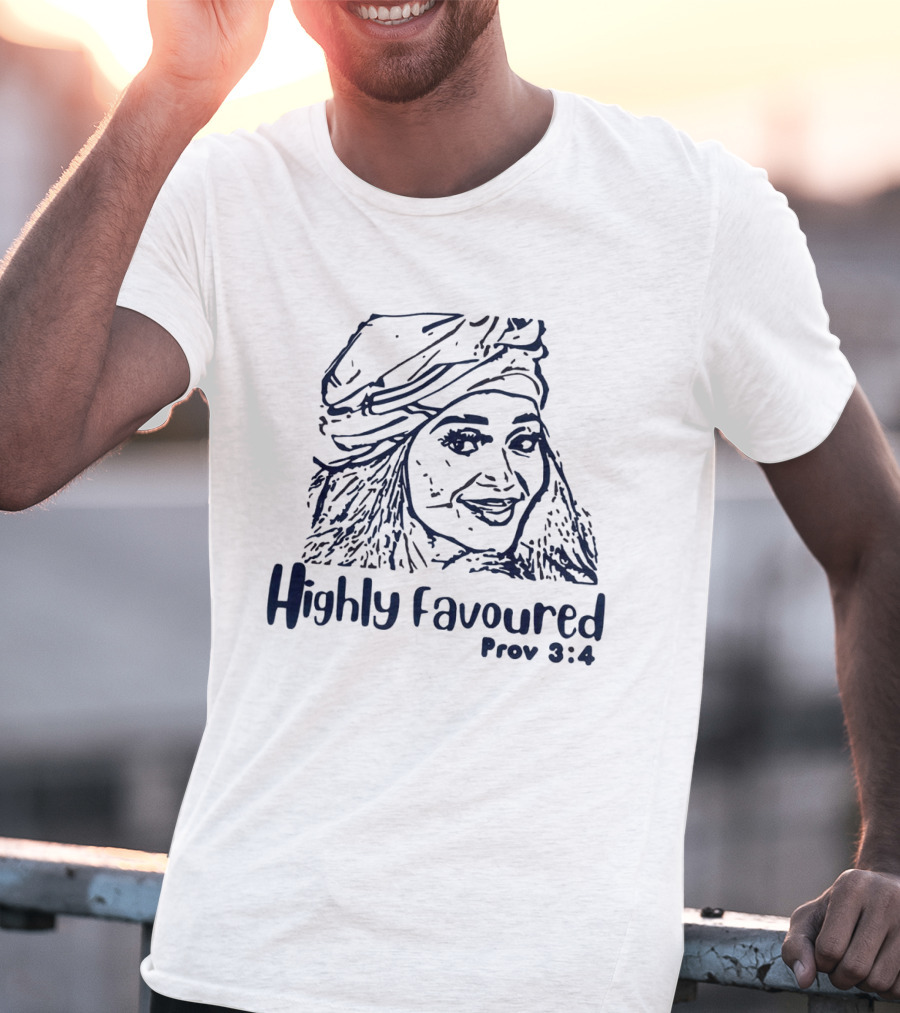 Highly Favoured Prov 3:4 Woman In Headscarf T-Shirt