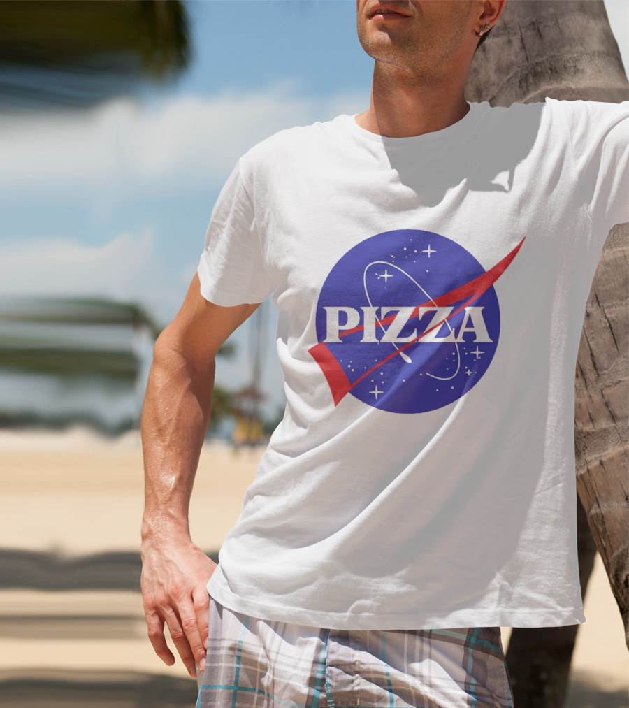 Pizza NASA Style Logo Parody Interstellar T-Shirt