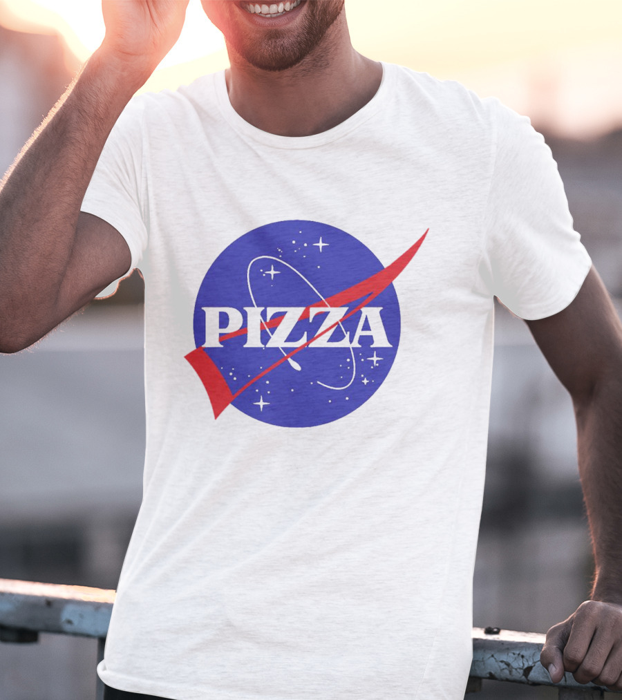 Pizza NASA Style Logo Parody Interstellar T-Shirt