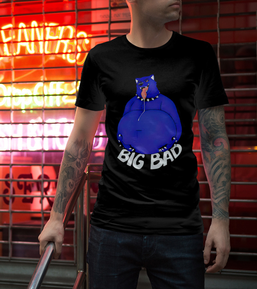 Big Bad Slosh Dog Blue Cartoon Character T-Shirt