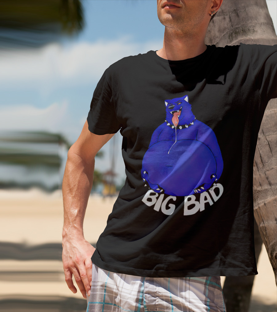 Big Bad Slosh Dog Blue Cartoon Character T-Shirt