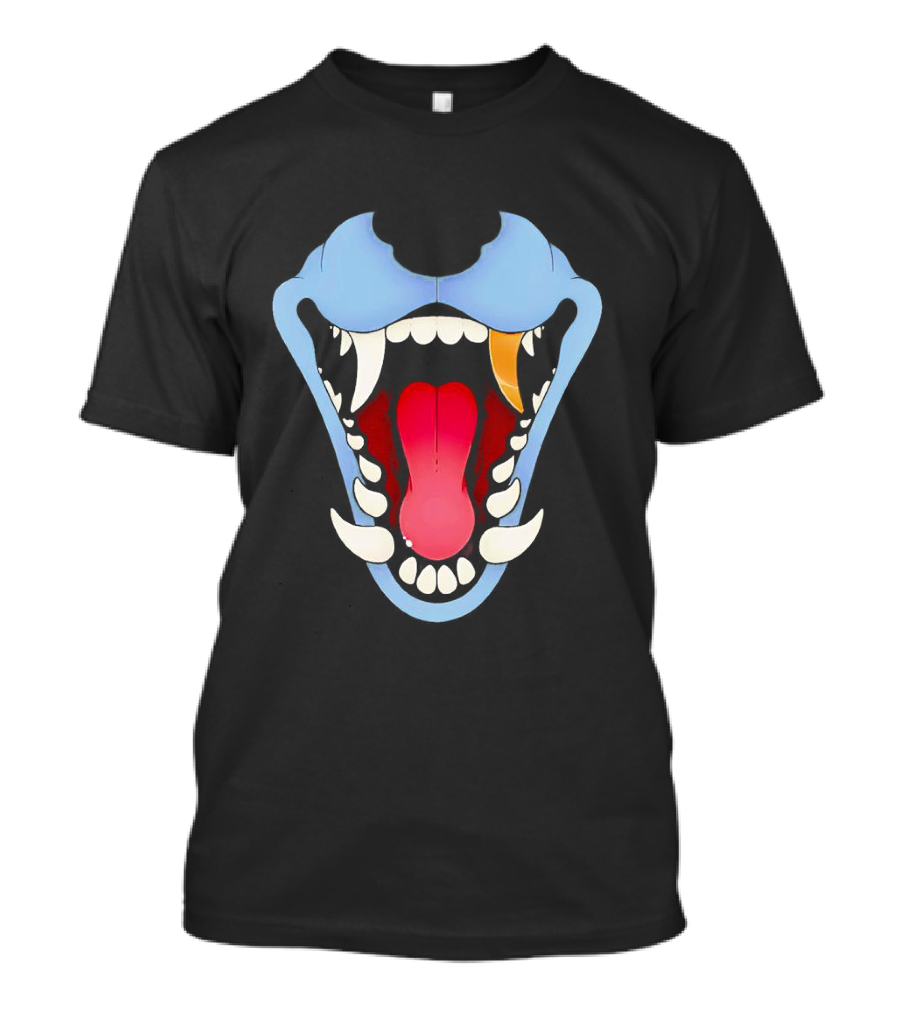 Slosh Dog Blue Maw Opened Red Tongue T-Shirt