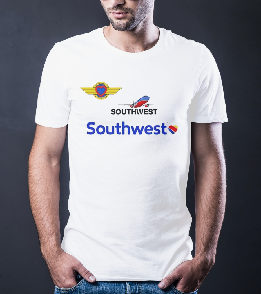 Southwest Airline Heart Logo With Airplane T-Shirt