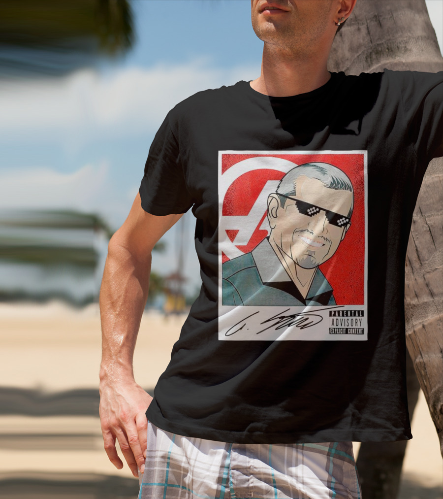 Guenther Steiner Parental Advisory Explicit Content Signature F1 Racing Image T-Shirt