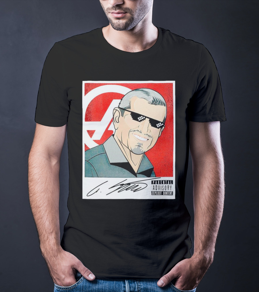 Guenther Steiner Parental Advisory Explicit Content Signature F1 Racing Image T-Shirt