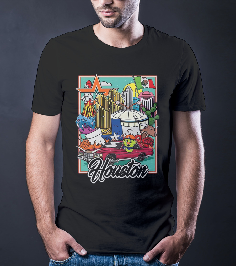 Houston Astros TwoSton Cityscape And Culture Montage T-Shirt