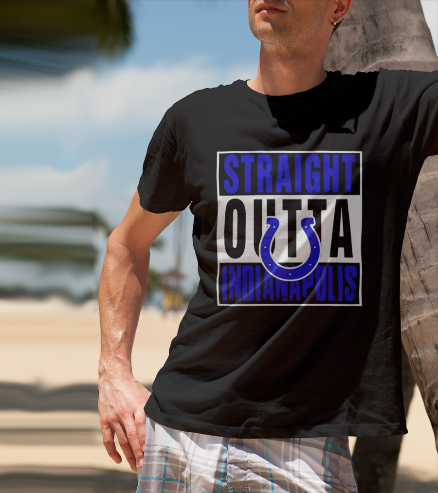 Straight Outta Indianapolis Colts Horseshoe T-Shirt