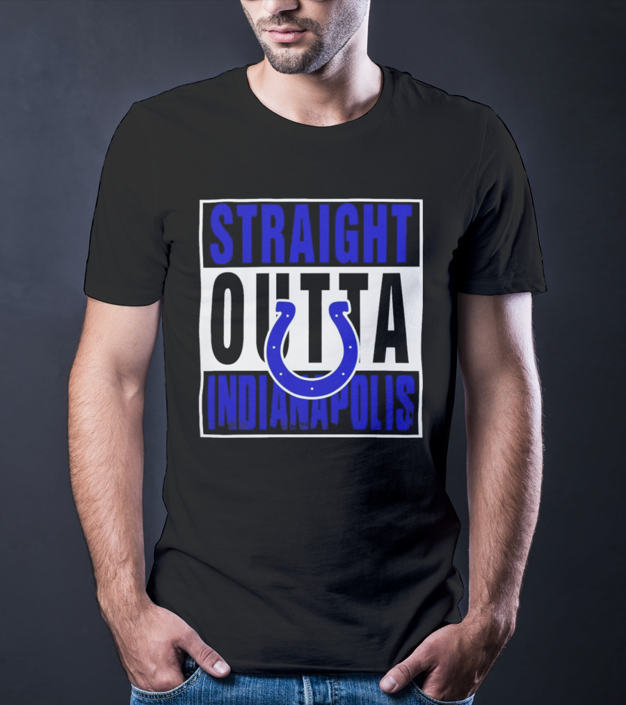 Straight Outta Indianapolis Colts Horseshoe T-Shirt