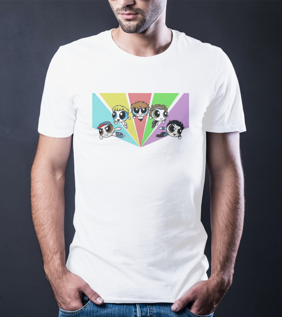 Powerpuff Girls Meet One Direction Cartoon Mashup T-Shirt