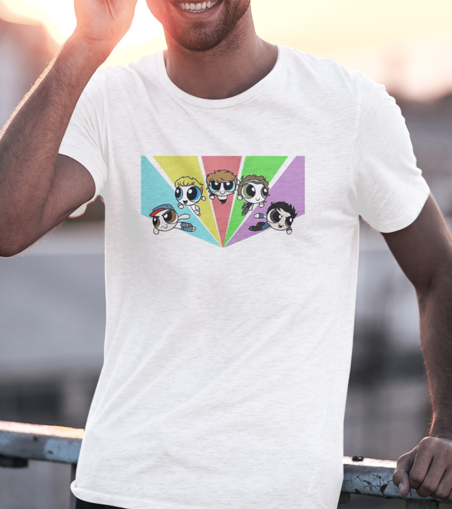 Powerpuff Girls Meet One Direction Cartoon Mashup T-Shirt