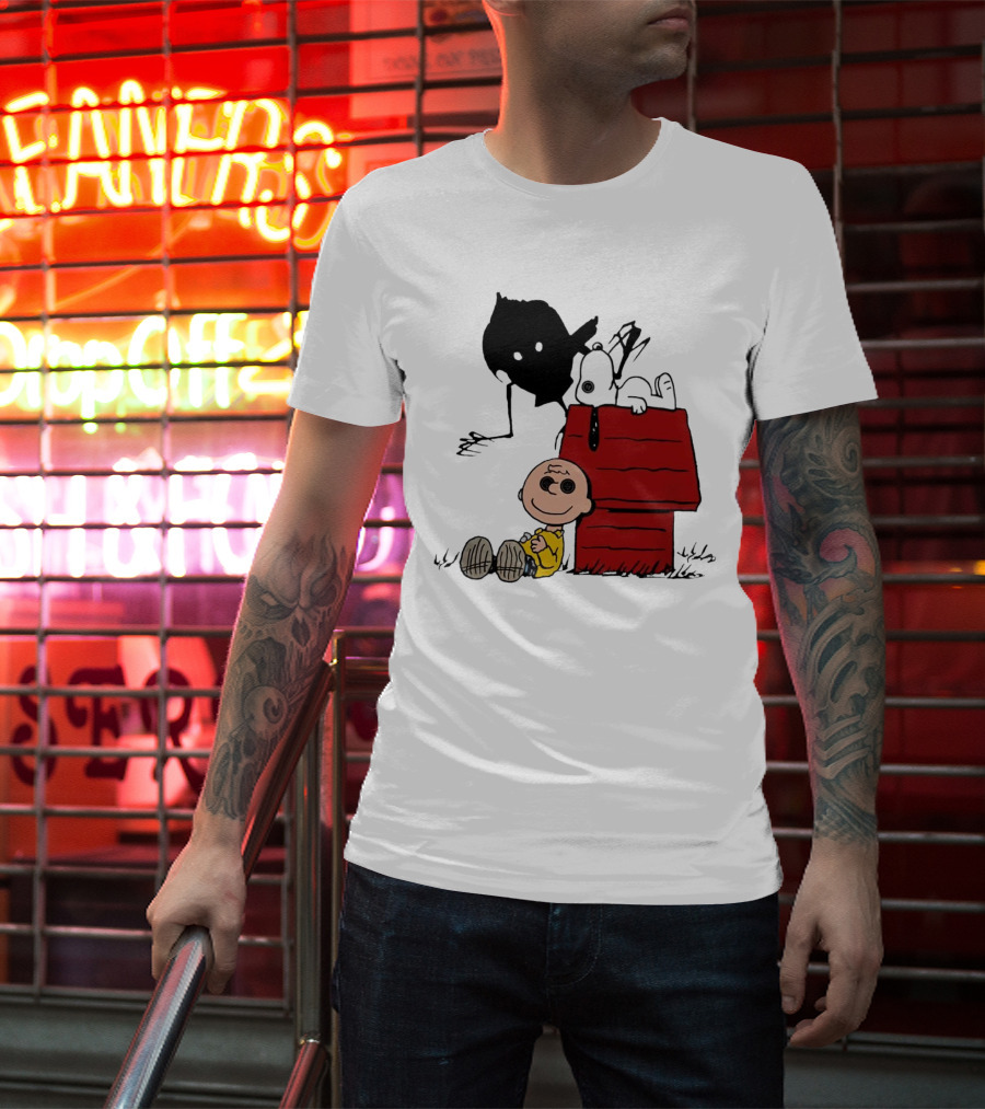 Charlie Brown Snoopy Coraline Button Eyes Shadow T-Shirt