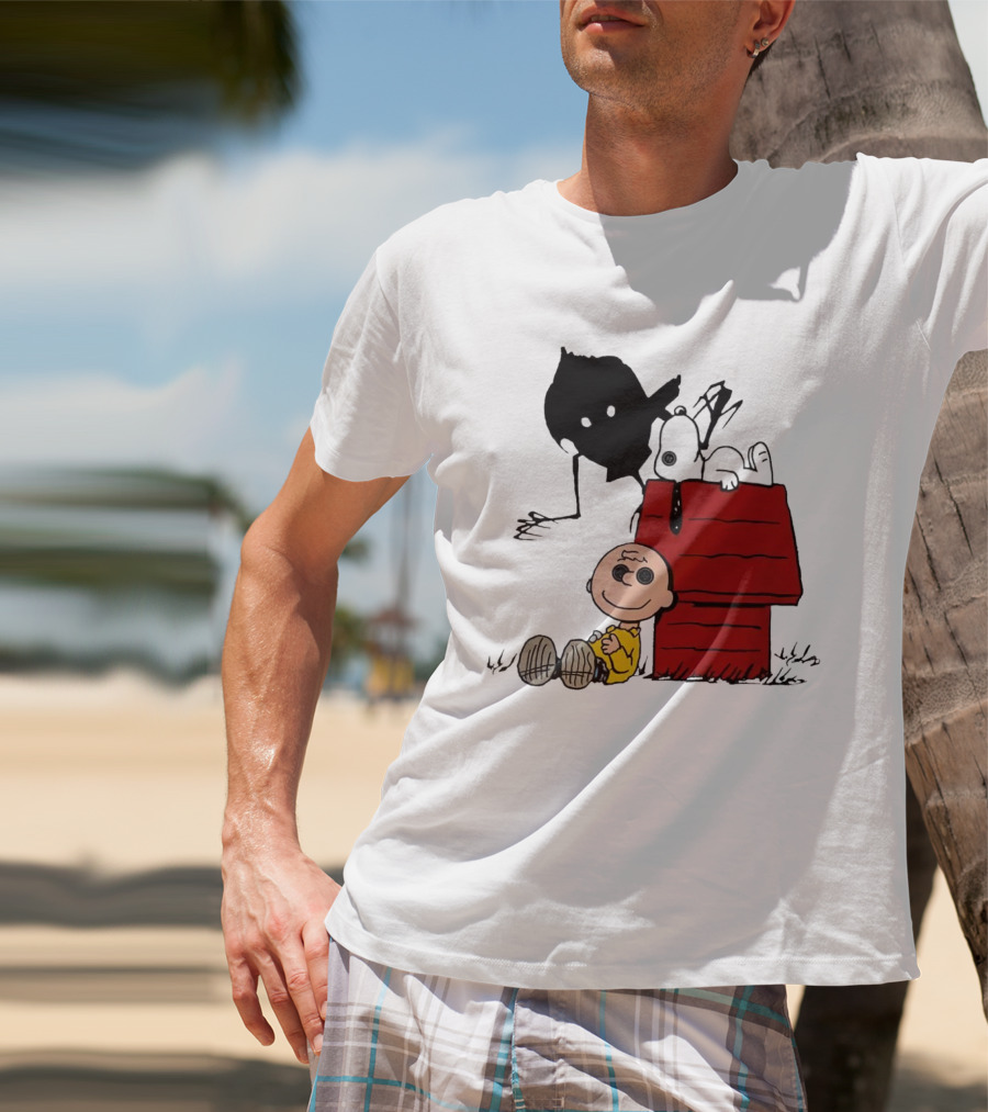 Charlie Brown Snoopy Coraline Button Eyes Shadow T-Shirt