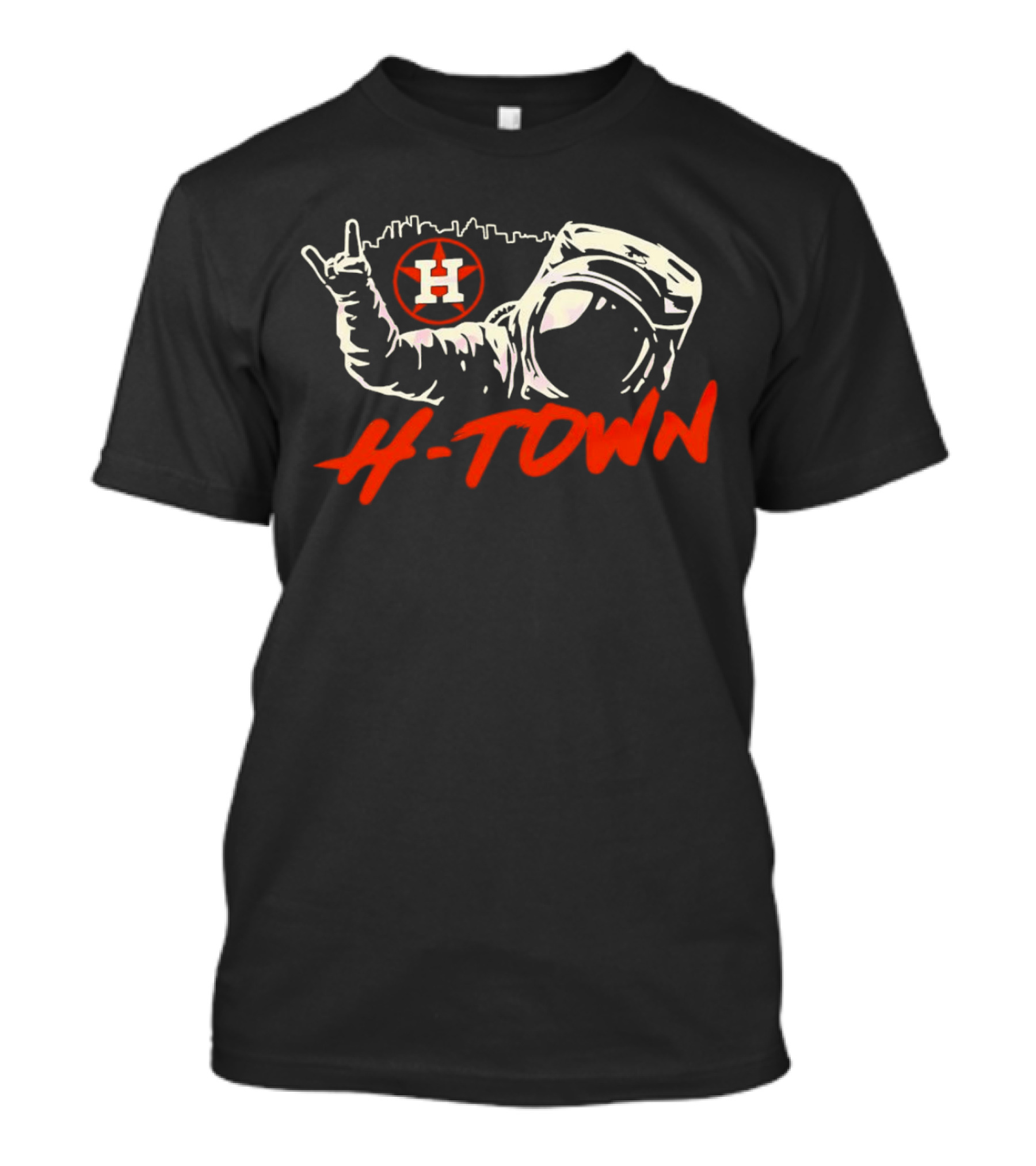 Houston Astros H-Town Astronaut Skyline Baseball T-Shirt