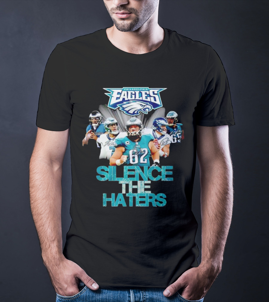 Philadelphia Eagles Silence The Haters Philadelphia Eagles Logo Players T-Shirt