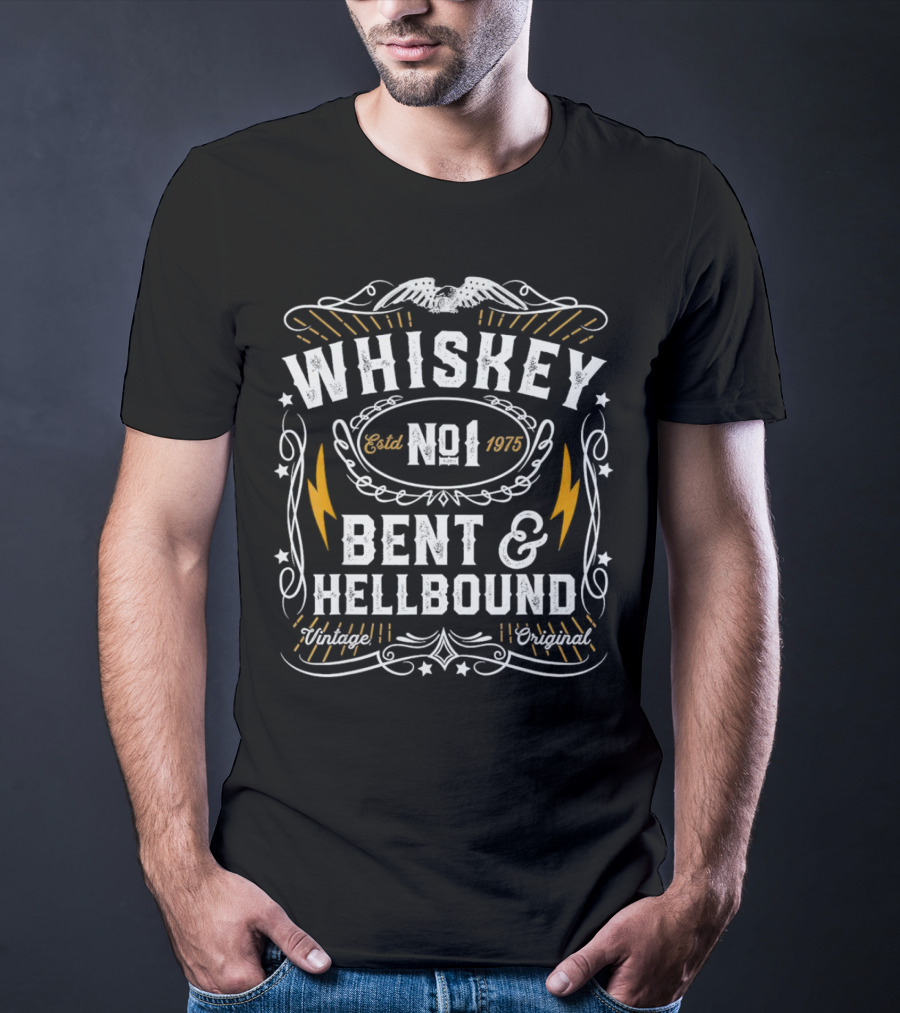 Whiskey Bent And Hellbound No 1 Estd 1975 Vintage Original T-Shirt