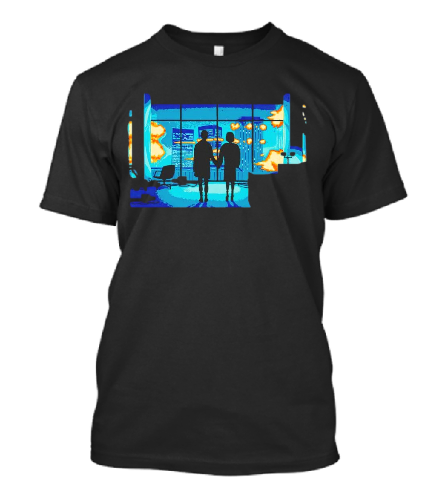 Explosion Fire Cityscape Window T-Shirt