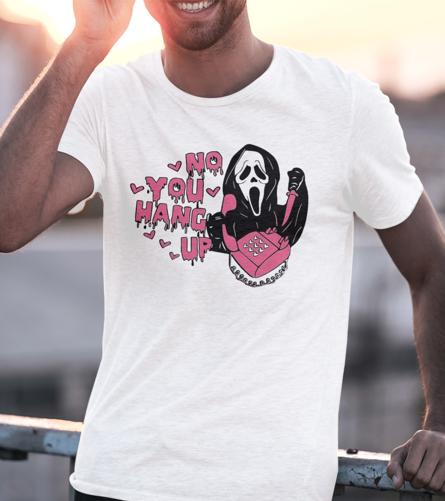 Ghostface Telephone Scene No You Hang Up Halloween T-Shirt