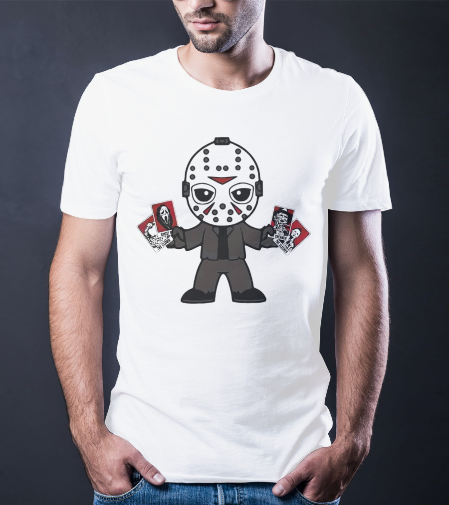 Jason Voorhees Tarot Card Halloween Cartoon Character With Mask And Cards T-Shirt
