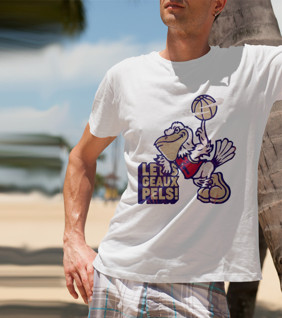Let’s Geaux Pels Basketball Pelican T-Shirt