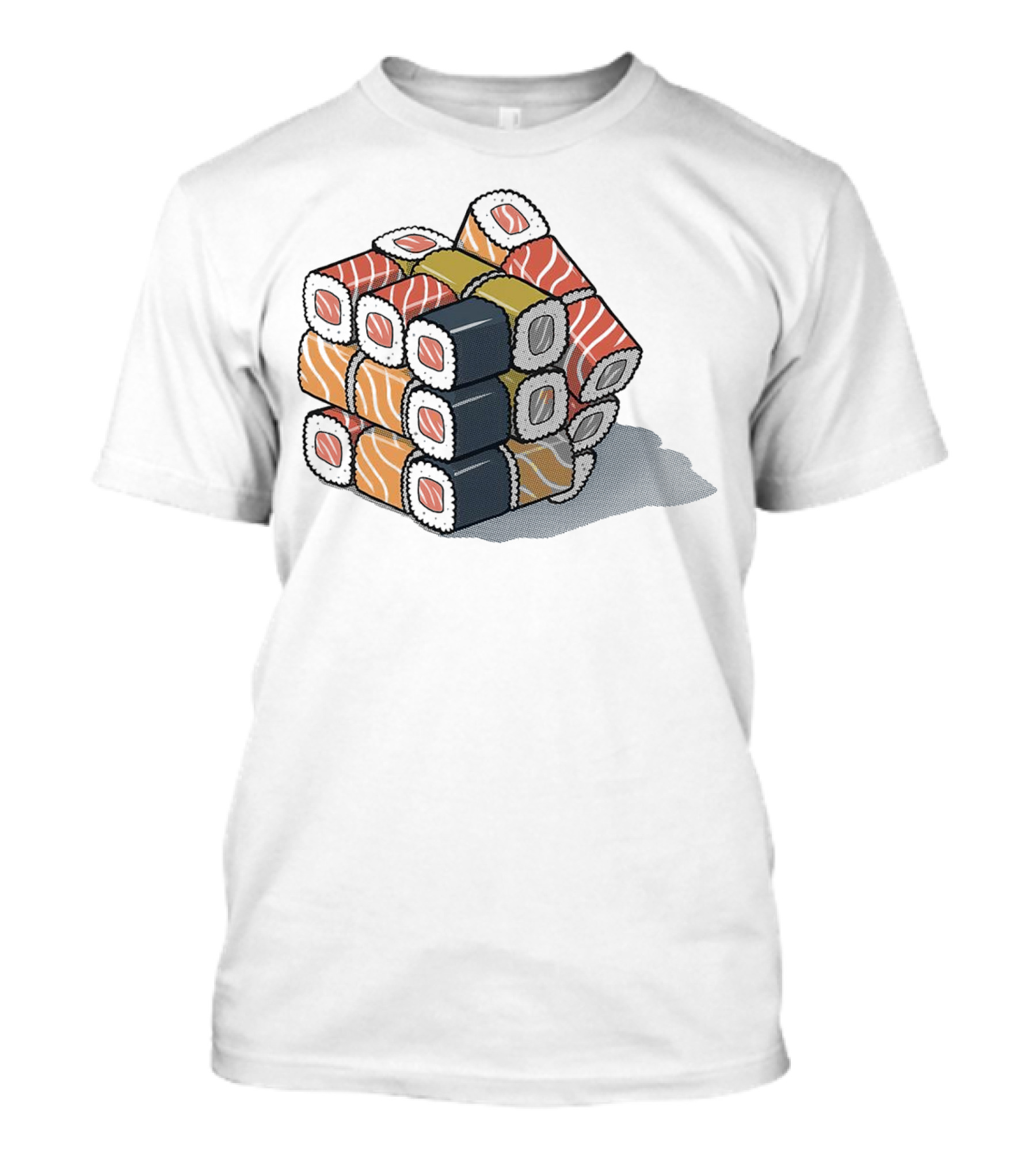 Sushi Cube Puzzle Rubik’s Cube Sushi Rolls T-Shirt