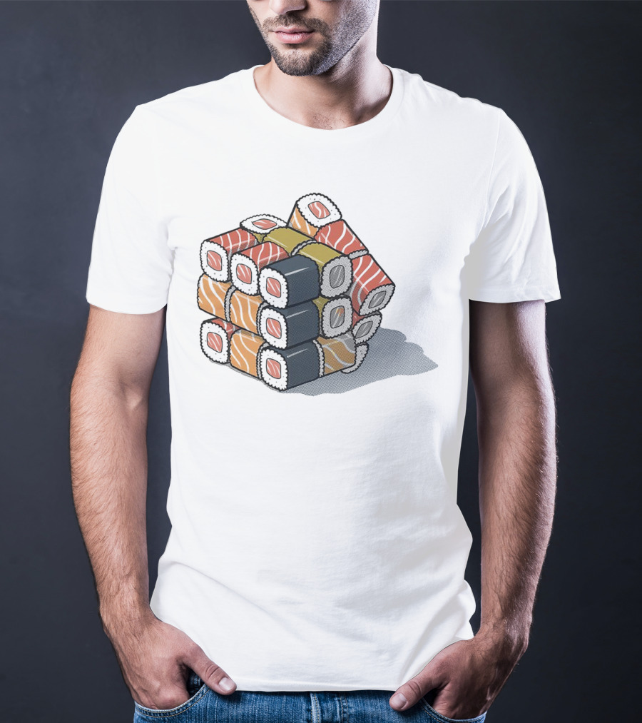Sushi Cube Puzzle Rubik’s Cube Sushi Rolls T-Shirt