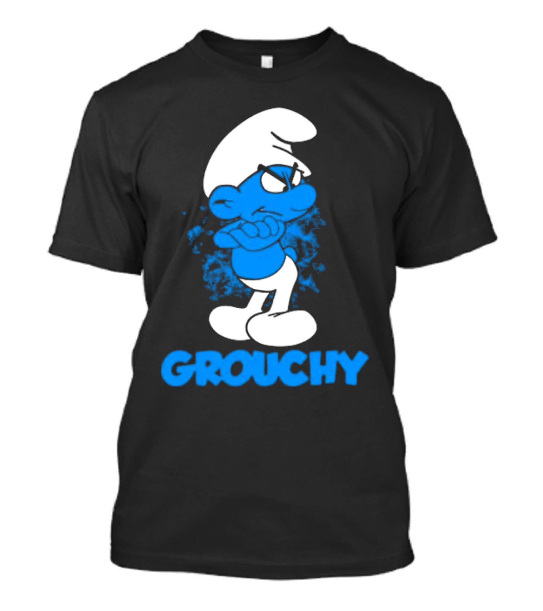 Grouchy Smurf Blue Attitude Character T-Shirt