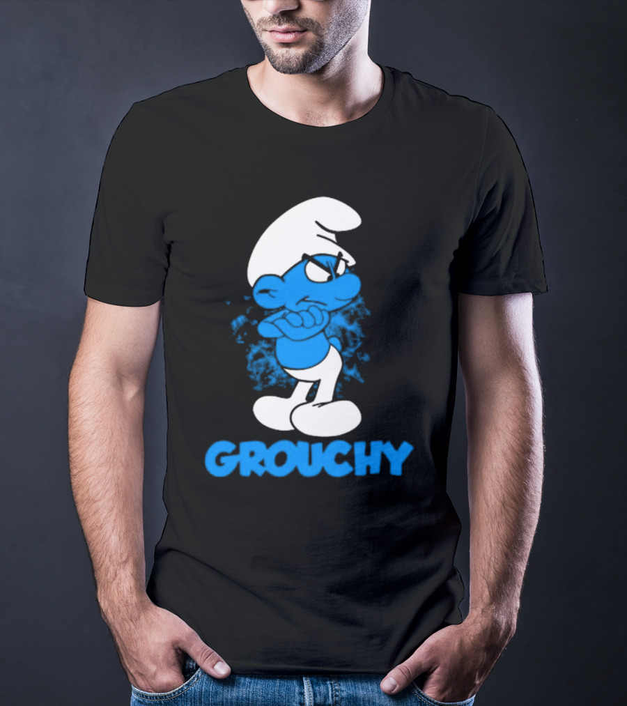 Grouchy Smurf Blue Attitude Character T-Shirt