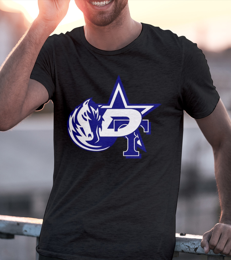 Dallas Cowboys Stars Mavericks Rangers Team Logos 4 Sports Collaboration T-Shirt