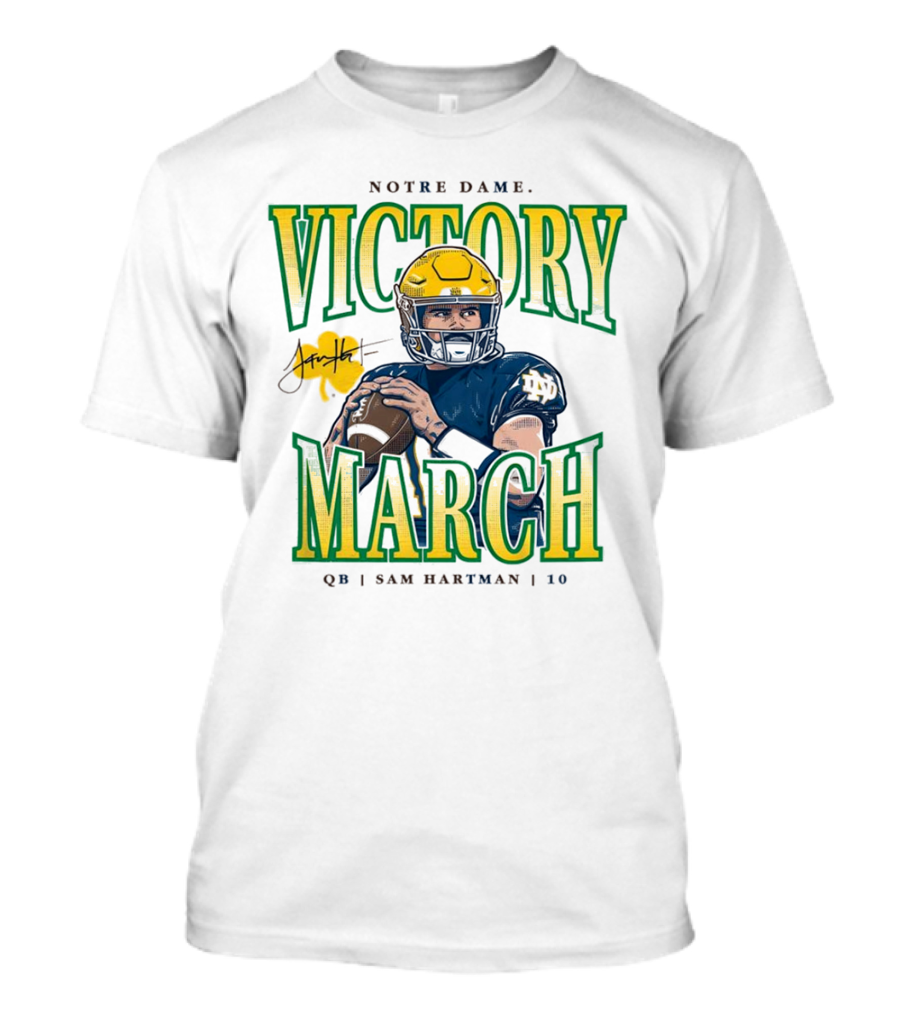 Notre Dame Victory March Sam Hartman QB 10 T-Shirt