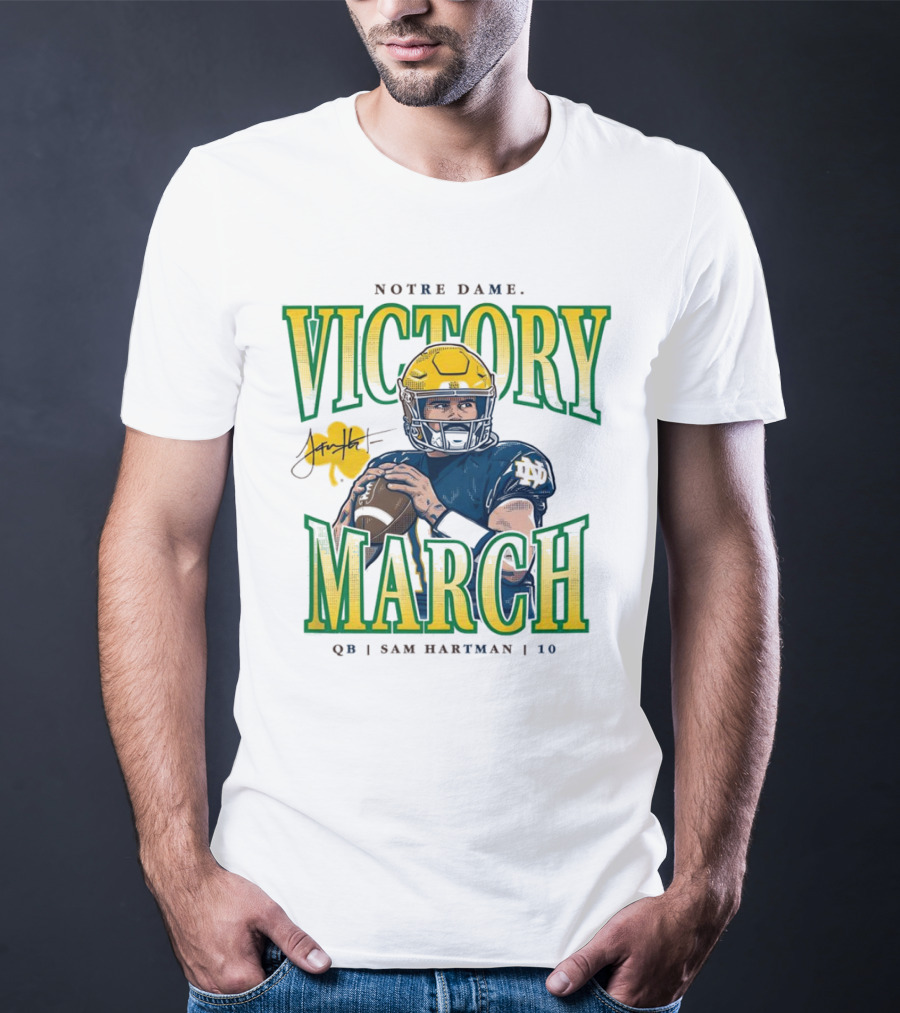 Notre Dame Victory March Sam Hartman QB 10 T-Shirt