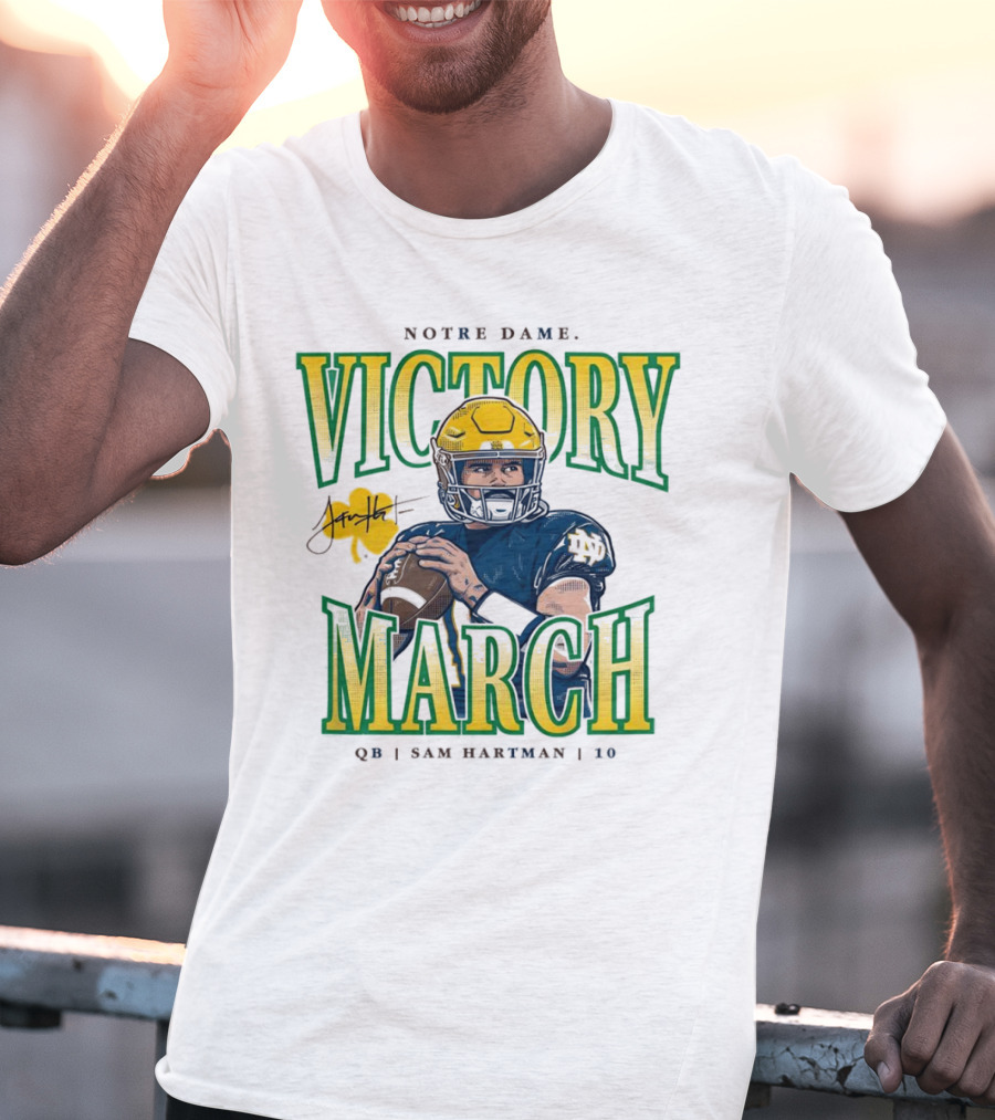 Notre Dame Victory March Sam Hartman QB 10 T-Shirt