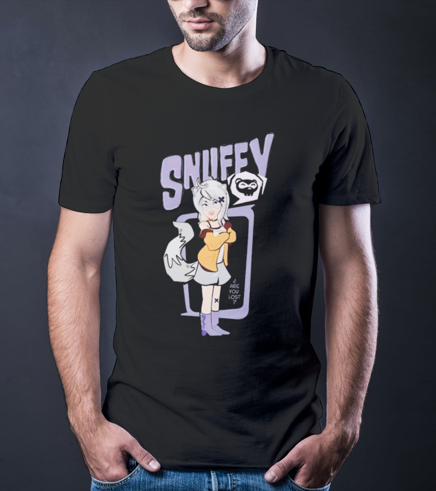 Snuffy Are You Lost Pastel Cartoon Character With White Tail And Purple Accessories T-Shirt