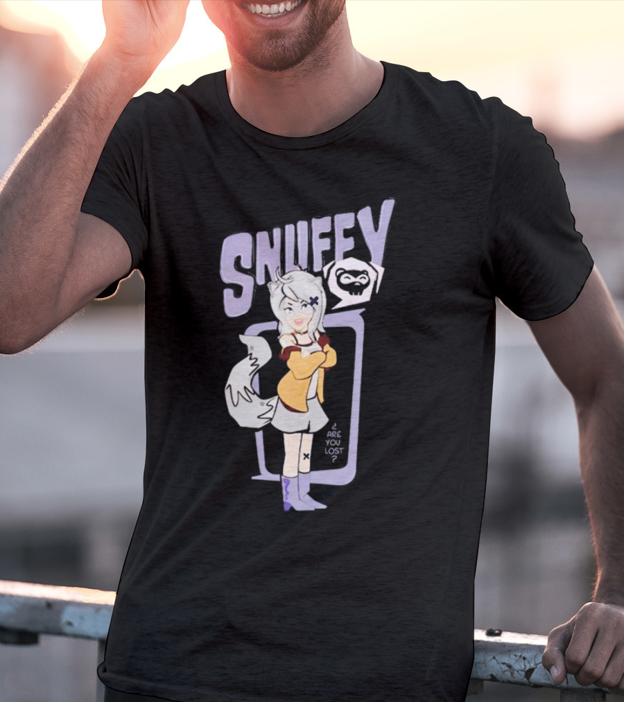 Snuffy Are You Lost Pastel Cartoon Character With White Tail And Purple Accessories T-Shirt