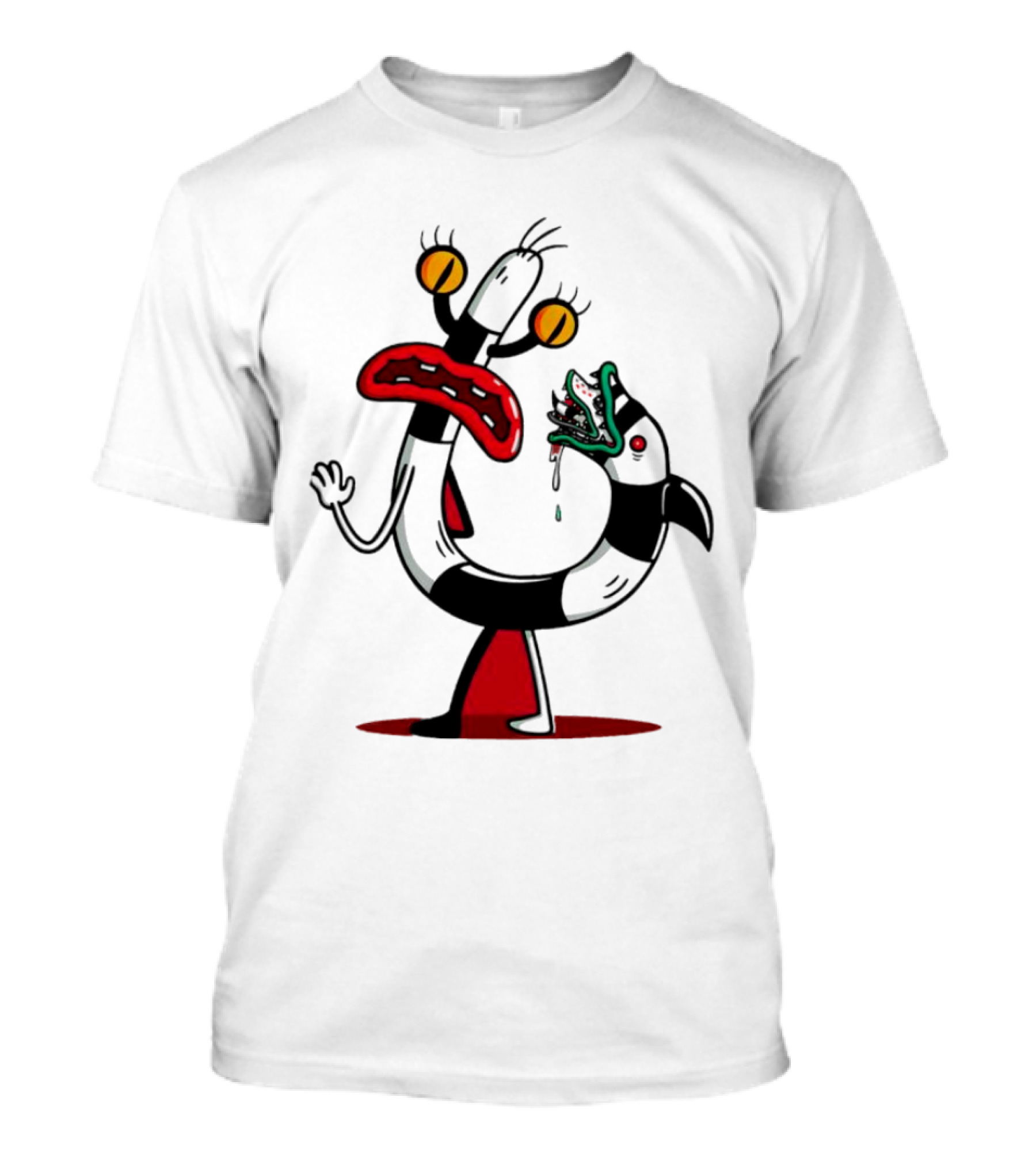 Worm Tail Cartoon Creature Horror T-Shirt